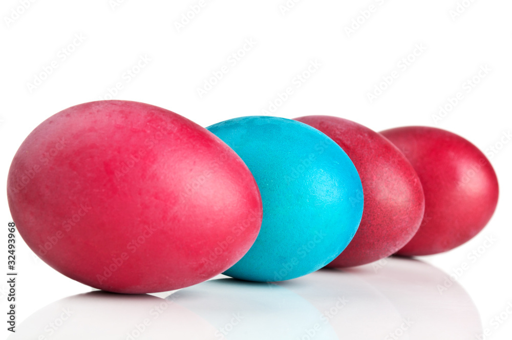 red and blue eggs