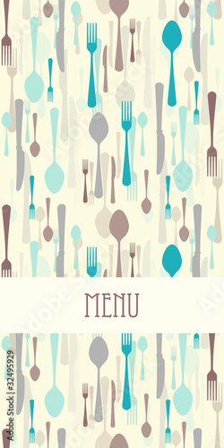 Restaurant menu with cutlery