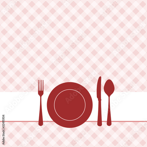 Brunch invitation with red pattern