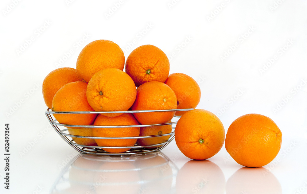 multiple oranges against a white background
