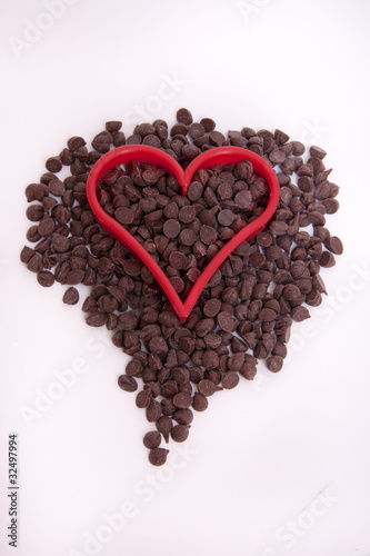 Chocolate Chip with Red Heart