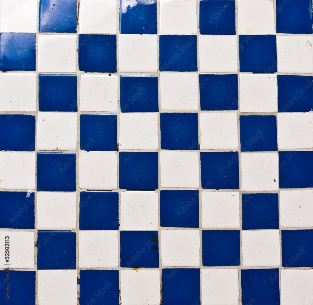 Fototapeta premium Blue and white square tiles