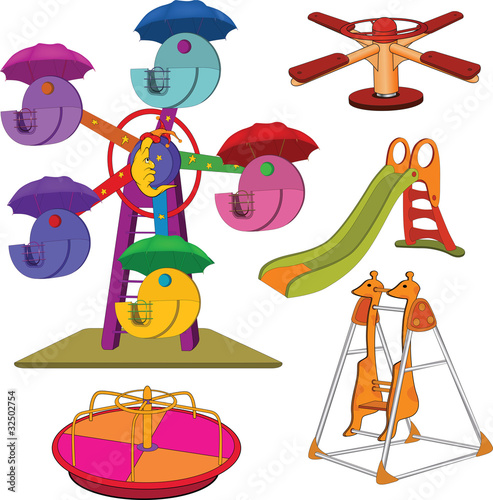 The complete set a children's swing. Cartoon