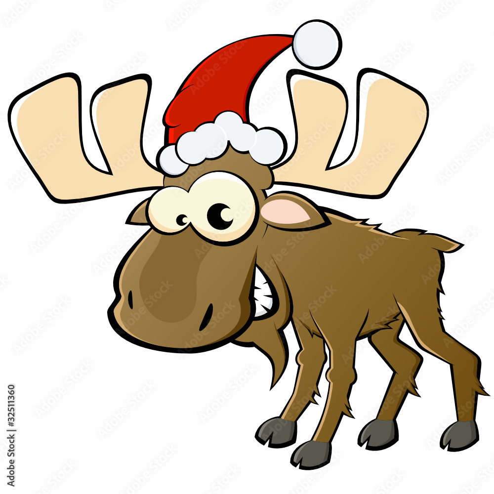 elch weihnachten cartoon Stock Vector Adobe Stock