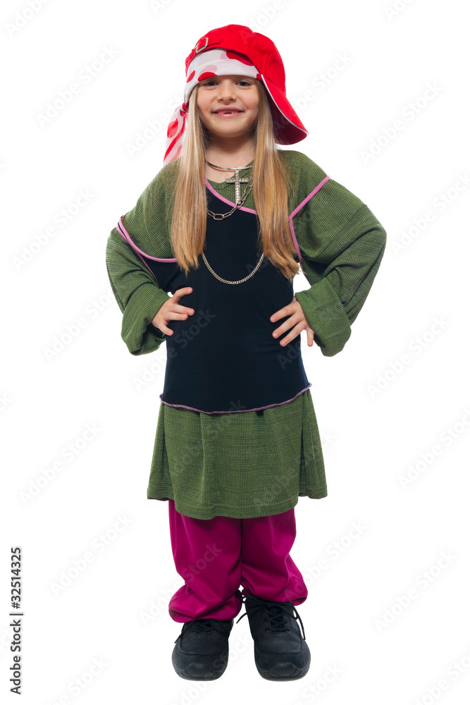 hip-hop sweet little girl posing isolated on white hip-hop sweet little girl posing isolated on white