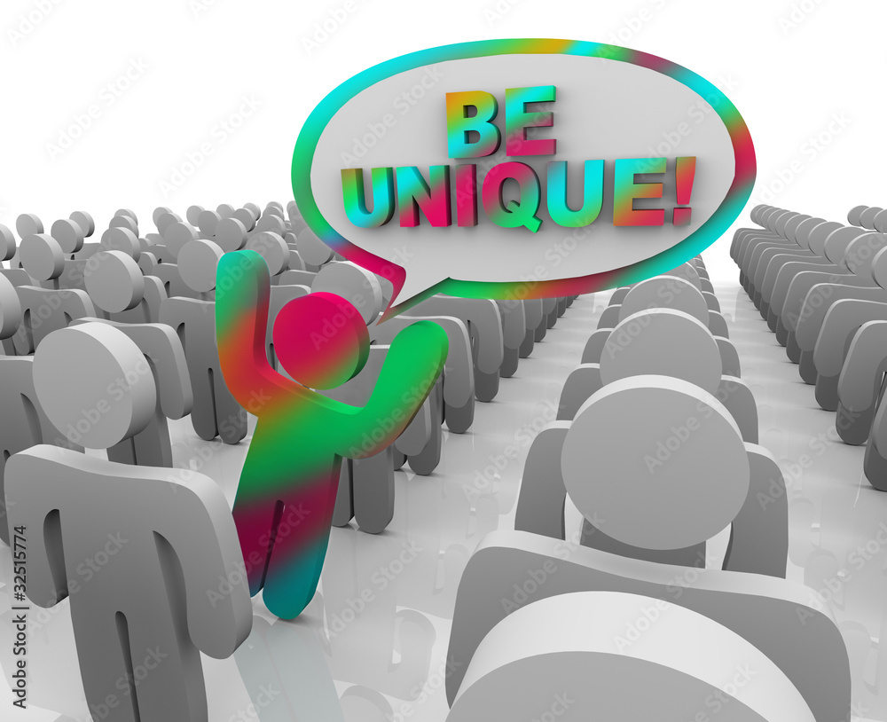Obraz premium Unique Different Person Standing Out in a Crowd