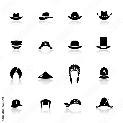Icons set hats