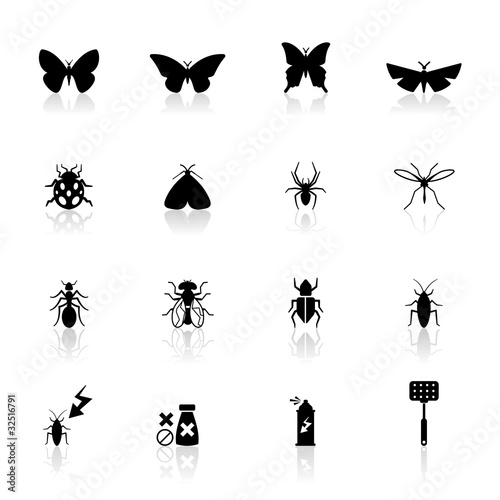 Icons set insects