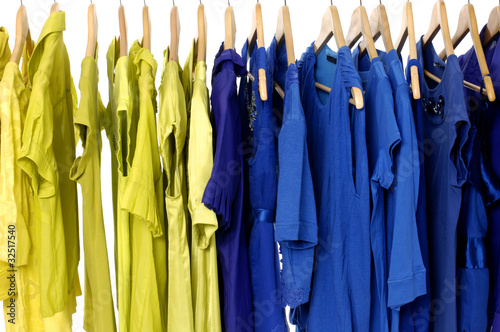 Fashion yellow shirts rack