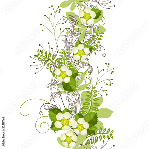 Seamless patten with forest flowers and plants