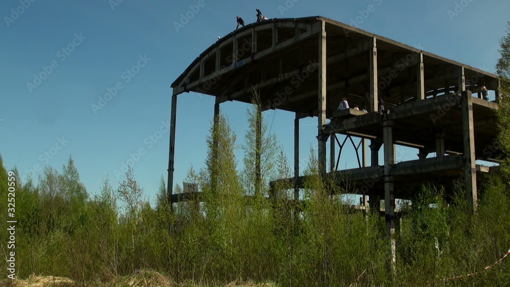 Jumping from a height, jumps with a cord Jumping from a height, jumps with a cord