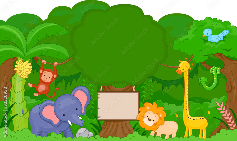 Naklejka premium Jungle Animals