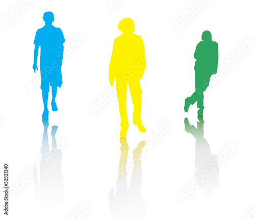 silhouettes hommes couleurs