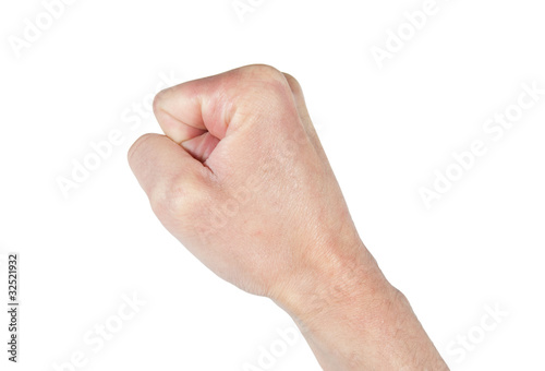 fist made with right hand isolated on white background