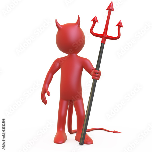 Devil posing with his red and black trident