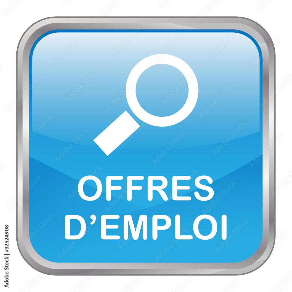 Bouton Web OFFRES D’EMPLOI (recherche carrières candidature cv)