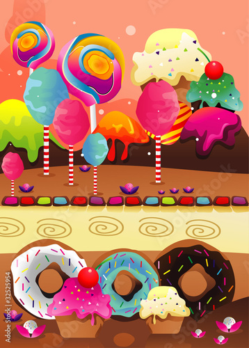 donas y dulces en vector