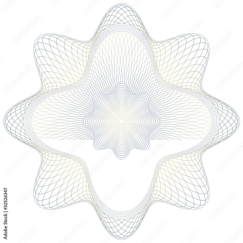 Rosette - Guilloche, Zertifikate, Dekoration, Muster, Rosetta