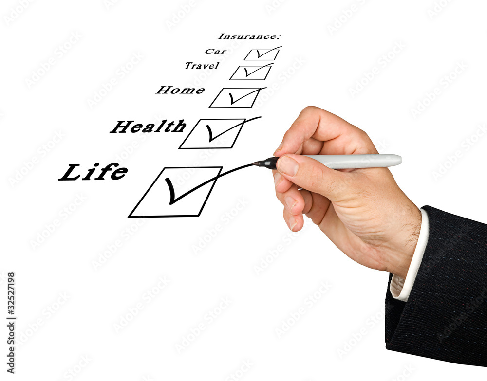 Check boxes of insurance Check boxes of insurance