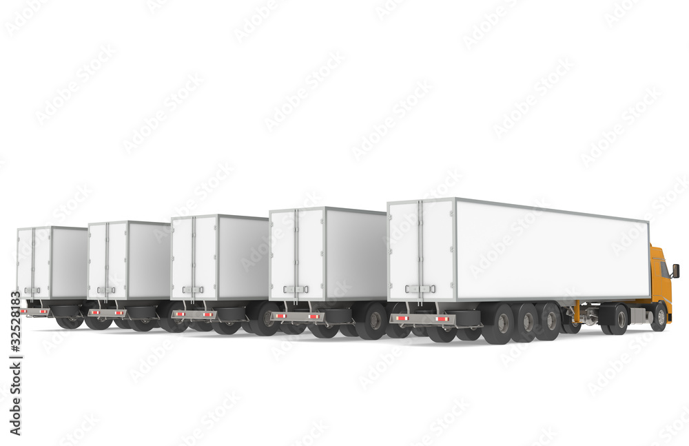 Fleet of Trucks. Part of Warehouse and Logistics Series