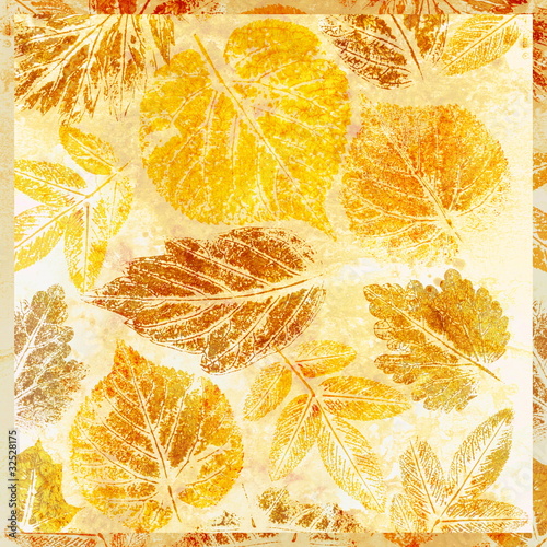 Abstract background, watercolor: leafs
