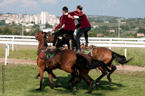 Traditional horse competition "Pariglie" in Sardinia, Italy