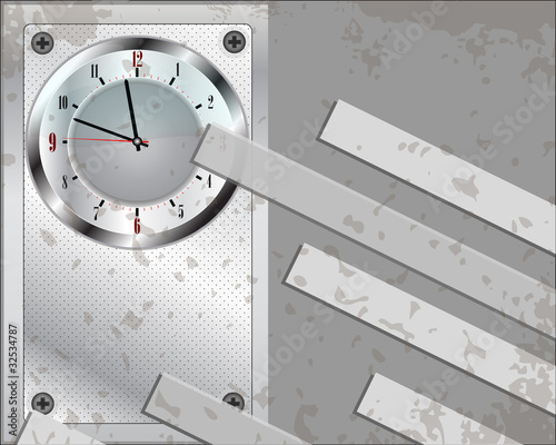 clock with  grey grungy background