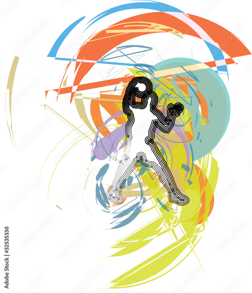 Obraz premium Basketball player. Vector illustration