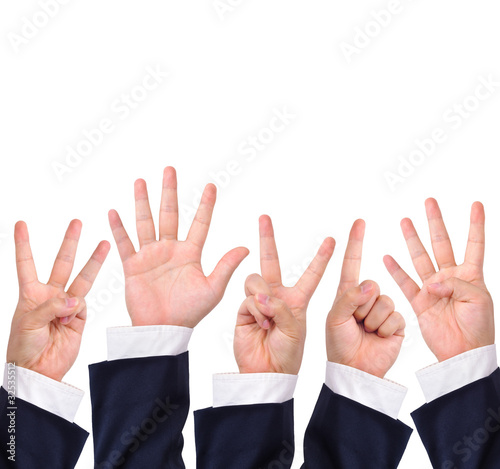 Collection of counting hand signs