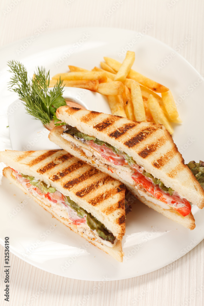 Sandwiches with French fried potatoes Sandwiches with French fried potatoes