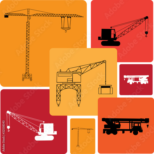 cranes vector illustrations
