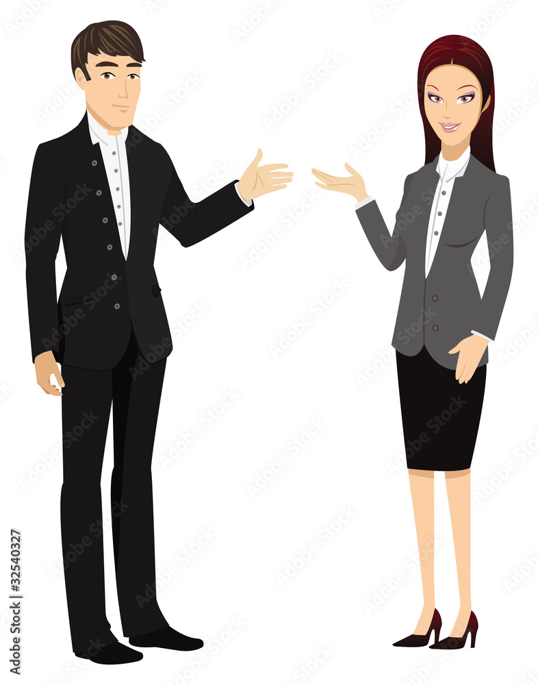 man and woman presenting man and woman presenting