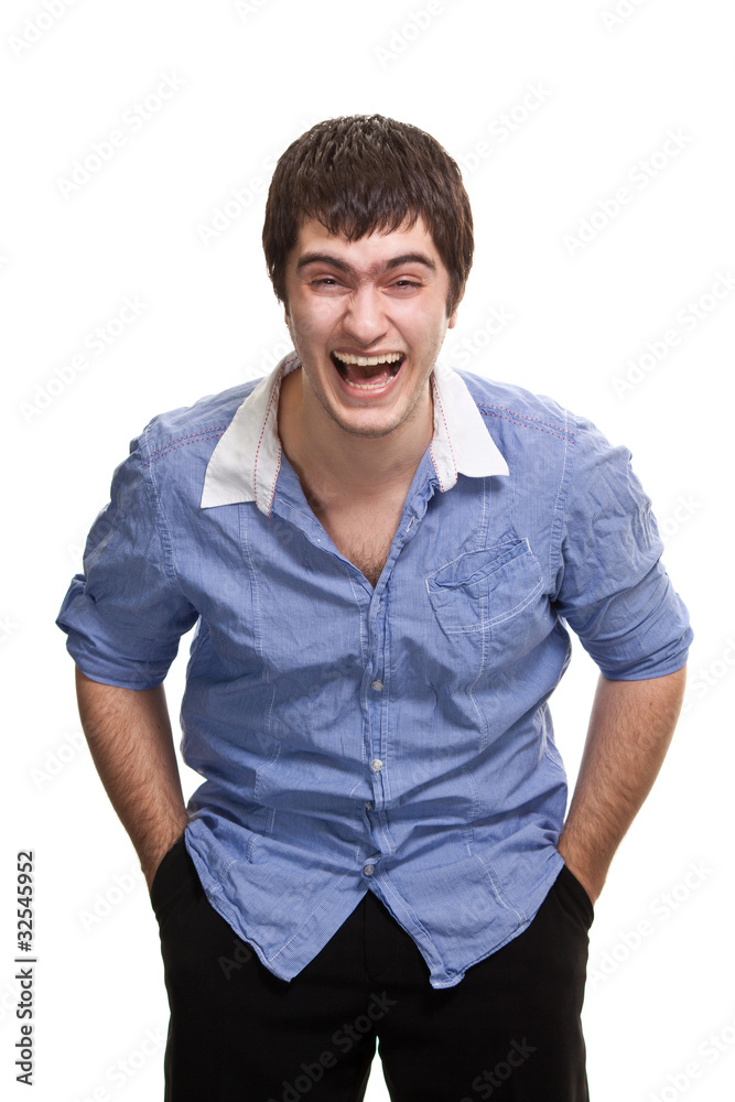 Young happy man smiling isolated on white background Young happy man smiling isolated on white background