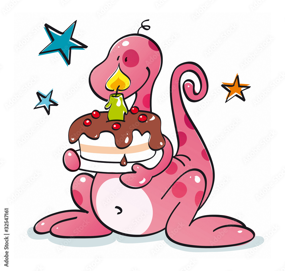 Naklejka premium funny happy birthday card