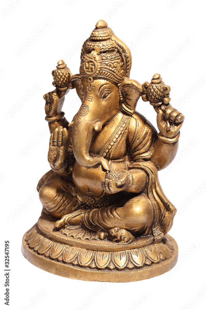 Hindu God Ganesh isolated on white with clipping path Hindu God Ganesh isolated on white with clipping path