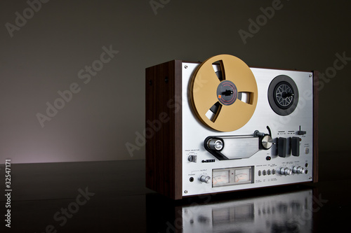 Vintage Analog Reel-to-Reel stereo tape deck recorder