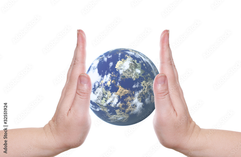 Planet in palms Planet in palms