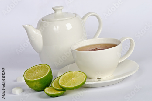Tea cup and teapot