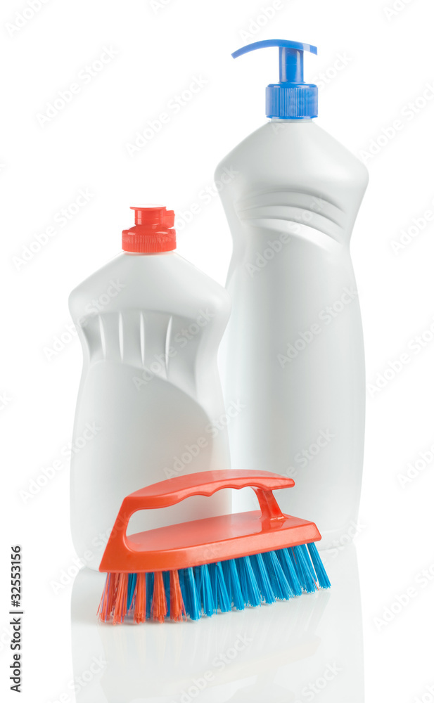 two bottles with brush two bottles with brush