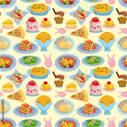 cartoon Italian food seamless pattern