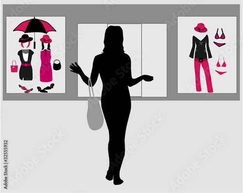 Girl shopping in a mall