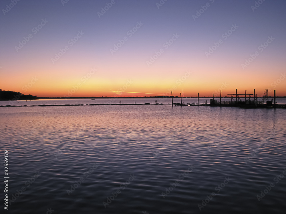Sunset at Joe Pool Lake, Texas.