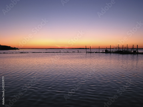 Fototapeta Naklejka Na Ścianę i Meble -  Sunset at Joe Pool Lake, Texas.