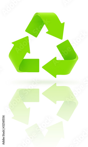 Pictogramme recyclable 3d sur fond blanc 2