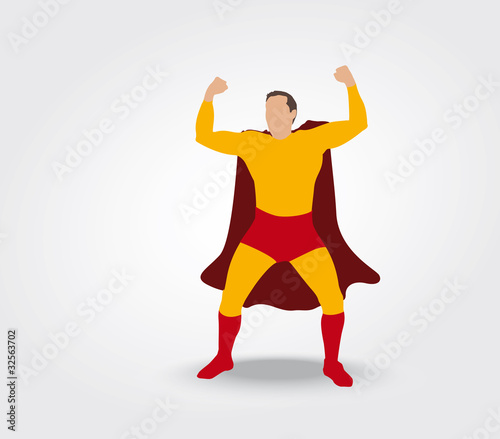 Super héros montrant ses biceps
