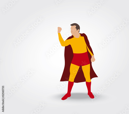 Super héros menaçant du poing