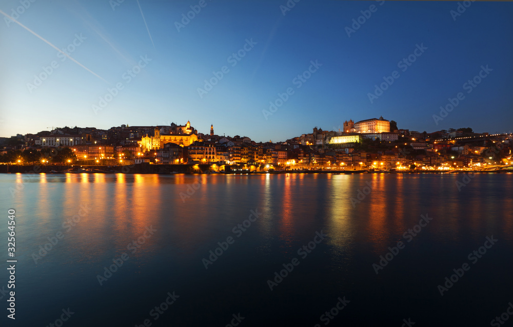 Porto at night from the Duoro river
