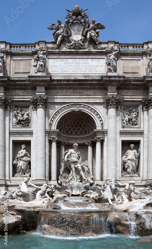 Kind on a fountain of Trevi in Rome, Italy.