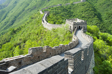 Wandcirkels China Chinese Muur over bergtoppen  © wusuowei