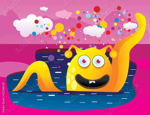 lake monster vector